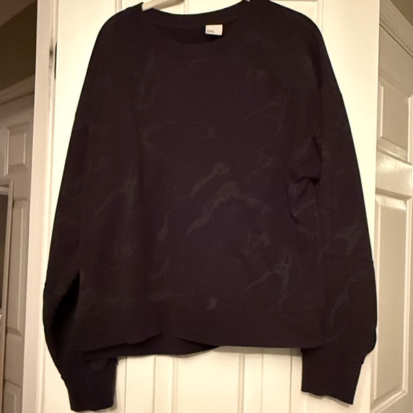 All in motion black marbled French Terry Crewneck sweatshirt Size Large - Picture 4 of 9